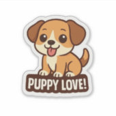 Schattigee Cartoon Dog Sticker (Voorkant)