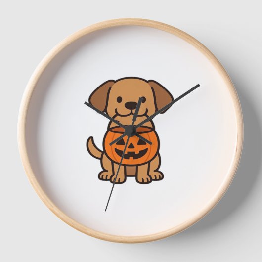 Schattigee Cartoon Dog Trick-or-Treating Classic T (Voorkant)