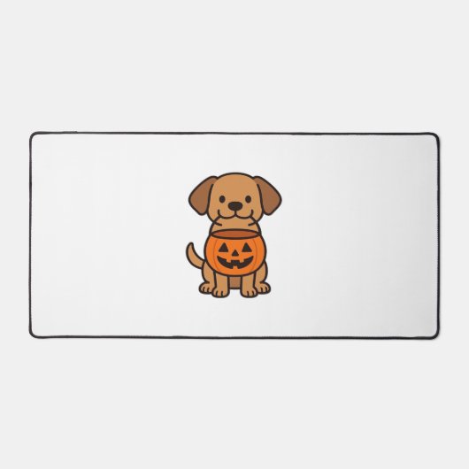 Schattigee Cartoon Dog Trick-or-Treating Classic T Bureaumat (Voorkant)
