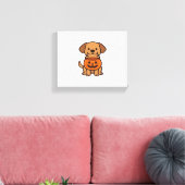 Schattigee Cartoon Dog Trick-or-Treating Classic T Canvas Afdruk (Insitu (Woonkamer))