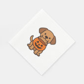Schattigee Cartoon Dog Trick-or-Treating Classic T Servet (Hoek)