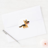 Schattigee Cartoon Duitse herder hond Sticker (Envelop)