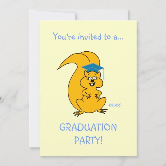 Schattigee Cartoon Eekhoorn Outdoor Graduatie Part Kaart (Voorkant)