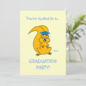 Schattigee Cartoon Eekhoorn Outdoor Graduatie Part Kaart (Staand voorkant)