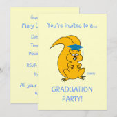 Schattigee Cartoon Eekhoorn Outdoor Graduatie Part Kaart (Voorkant / Achterkant)