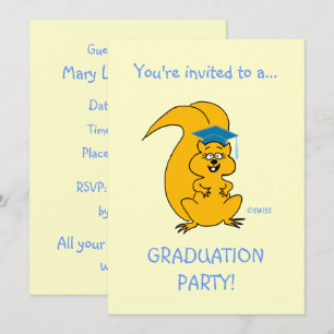 Schattigee Cartoon Eekhoorn Outdoor Graduatie Part Kaart