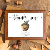 Schattigee cartoon eikel baby shower dank u bedankkaart