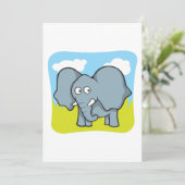 Schattigee Cartoon Elephant Fun Oerwoud Dier Kaart (Staand voorkant)