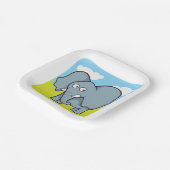 Schattigee Cartoon Elephant Fun Oerwoud Dier Papieren Bordje (Gebogen)