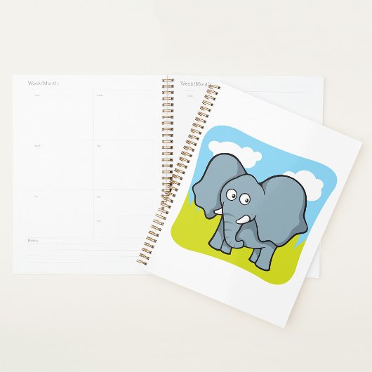 Schattigee Cartoon Elephant Fun Oerwoud Dier Planner