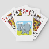 Schattigee Cartoon Elephant Fun Oerwoud Dier Pokerkaarten (Achterkant)