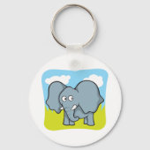 Schattigee Cartoon Elephant Fun Oerwoud Dier Sleutelhanger (Voorkant)