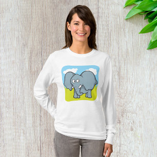 Schattigee Cartoon Elephant Fun Oerwoud Dier T-shirt