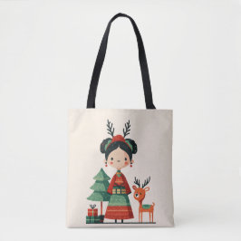 Schattigee Cartoon Frida Kahlo Retro Minimalistisc Draagtas