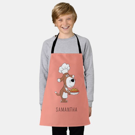 Schattigee Cartoon Funny Chef Cook Dog Puppy Keuke Schort (Gedragen)