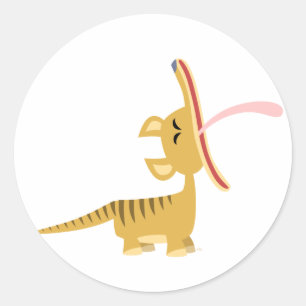Schattigee Cartoon Gapen Thylacine Sticker