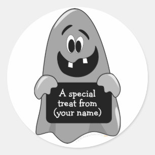 Schattigee Cartoon Ghost Halloween labels