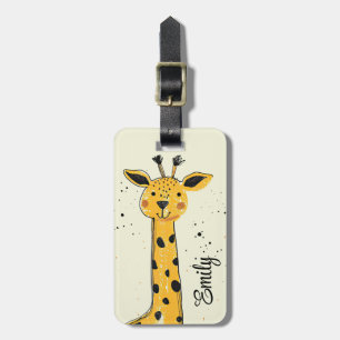 Schattigee cartoon giraffe hoofd decoratie bagagelabel