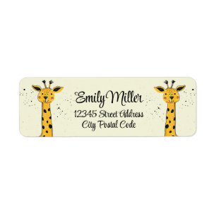 Schattigee cartoon giraffe hoofd decoratie etiket