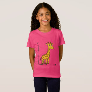 Schattigee Cartoon Giraffe op Wiskunde X-Y-as T-shirt