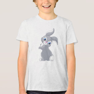 Schattigee Cartoon grijs konijn Tri-Blend Shirt