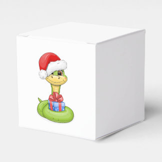 Schattigee cartoon groene slang met cadeau. bedankdoosjes