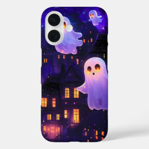 Schattigee Cartoon Halloween Midnight Flying Ghost iPhone 16 Hoesje