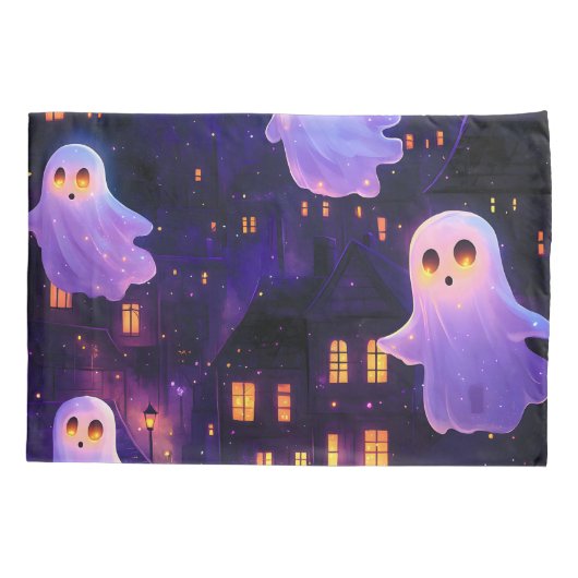 Schattigee Cartoon Halloween Midnight Flying Ghost Kussensloop (Achterkant)