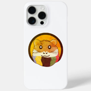 Schattigee cartoon hamster met een veelkleurige sj iPhone 15 pro max hoesje