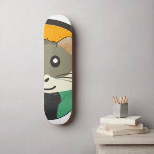 Schattigee cartoon hamster met een veelkleurige sj skateboard