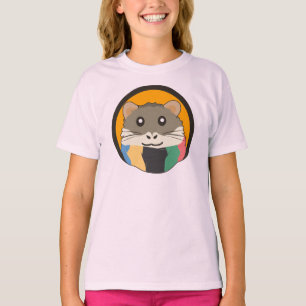 Schattigee cartoon hamster met een veelkleurige sj t-shirt