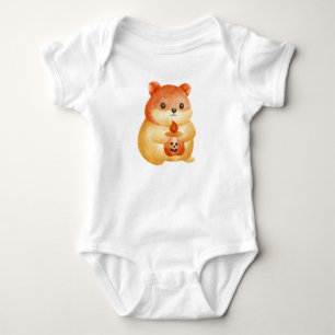 Schattigee Cartoon Hamster met Pompoen Kandelaar Romper