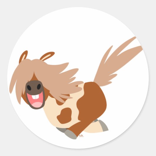 Schattigee Cartoon Happy Pinto Pony sticker (Voorkant)