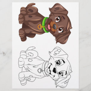 Schattigee cartoon hond kleurplaat