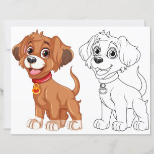 Schattigee Cartoon hond kleurplaat