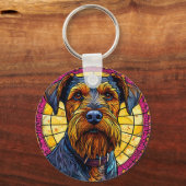 Schattigee cartoon Hond Sleutelhanger (Achterkant)