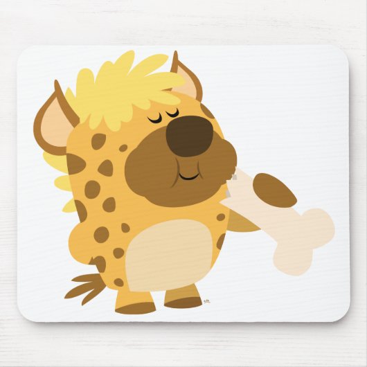 Schattigee Cartoon hyena crush-een bot mousepad Muismat (Voorkant)
