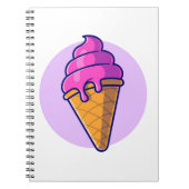 Schattigee Cartoon Ice Cream Cone Notitieboek (Voorkant)