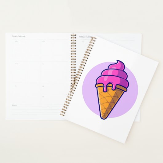 Schattigee Cartoon Ice Cream Cone Planner (Display)
