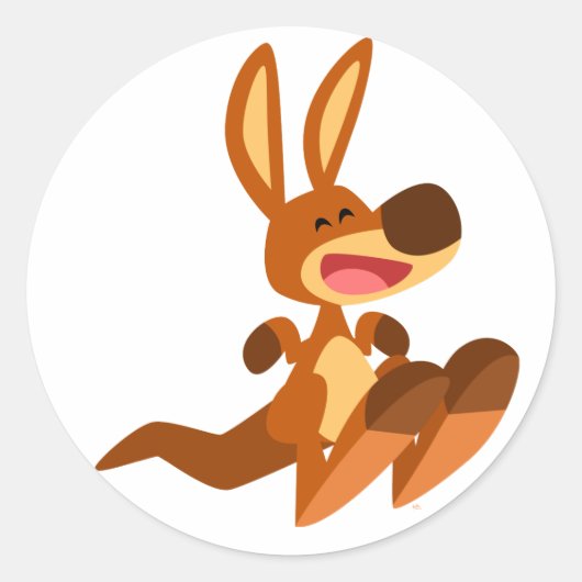 Schattigee Cartoon Kangaroo Joey Sticker (Voorkant)