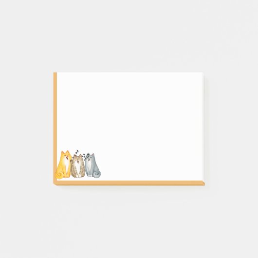 Schattigee Cartoon Katten Muziek Zingen Dierlijke  Post-it® Notes (Voorkant)
