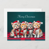 Schattigee Cartoon Kerstkatten Pet LoverAnsichtkaa Briefkaart (Voorkant / Achterkant)