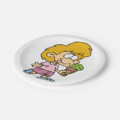 Schattigee Cartoon Kind Eten Ice Cream Cone Papieren Bordje (Gekanteld)