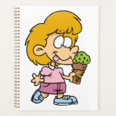 Schattigee Cartoon Kind Eten Ice Cream Cone Planner (Voorkant)