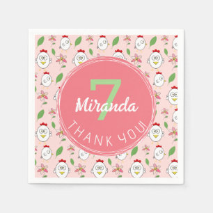 Schattigee Cartoon Kip Illustratie Servet