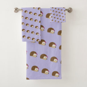 Schattigee Cartoon Meisje Hedgehog Pattern Bad Handdoek