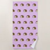 Schattigee Cartoon Meisje Hedgehog Pattern Strandlaken (Voorkant)