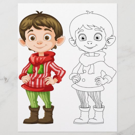 Schattigee Cartoon meisje kleurplaat Flyer (Voorkant)