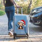 Schattigee Cartoon met een kerstmuts Sticker (Koffer Insitu)