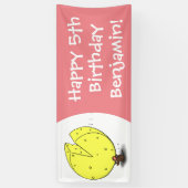 Schattigee cartoon met kaasverjaardag spandoek (Verticaal)